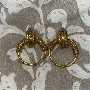 Vintage Chanel Convertible Gold Hoop Earrings